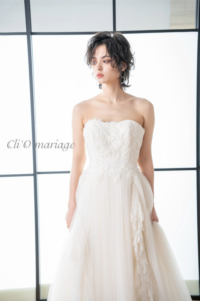 【CR-12　アイボリー】Cli’O mariage ウェディングドレス